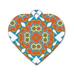 Digital Computer Graphic Geometric Kaleidoscope Dog Tag Heart (One Side) Front