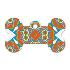 Digital Computer Graphic Geometric Kaleidoscope Dog Tag Bone (Two Sides)