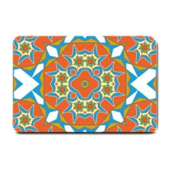 Digital Computer Graphic Geometric Kaleidoscope Small Doormat  by Simbadda