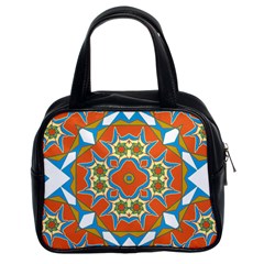 Digital Computer Graphic Geometric Kaleidoscope Classic Handbags (2 Sides) by Simbadda