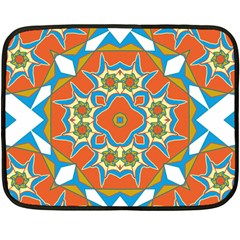 Digital Computer Graphic Geometric Kaleidoscope Double Sided Fleece Blanket (Mini) 