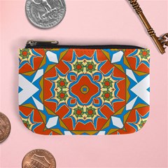 Digital Computer Graphic Geometric Kaleidoscope Mini Coin Purses