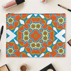 Digital Computer Graphic Geometric Kaleidoscope Cosmetic Bag (XL)