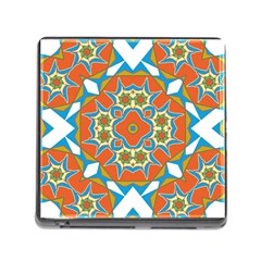 Digital Computer Graphic Geometric Kaleidoscope Memory Card Reader (Square)