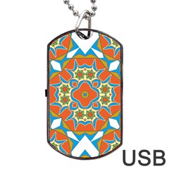 Digital Computer Graphic Geometric Kaleidoscope Dog Tag USB Flash (Two Sides)