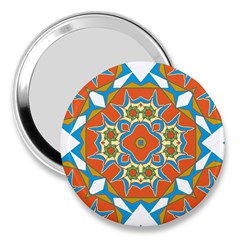 Digital Computer Graphic Geometric Kaleidoscope 3  Handbag Mirrors