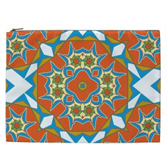 Digital Computer Graphic Geometric Kaleidoscope Cosmetic Bag (XXL) 