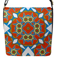 Digital Computer Graphic Geometric Kaleidoscope Flap Messenger Bag (S)