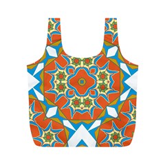 Digital Computer Graphic Geometric Kaleidoscope Full Print Recycle Bags (M) 