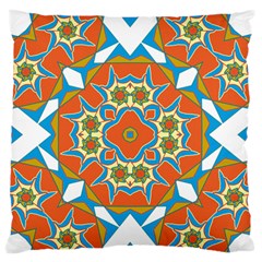 Digital Computer Graphic Geometric Kaleidoscope Large Flano Cushion Case (Two Sides)