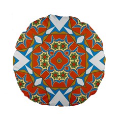 Digital Computer Graphic Geometric Kaleidoscope Standard 15  Premium Flano Round Cushions