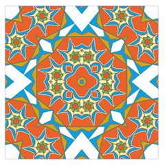 Digital Computer Graphic Geometric Kaleidoscope Large Satin Scarf (Square)