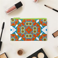 Digital Computer Graphic Geometric Kaleidoscope Cosmetic Bag (XS)