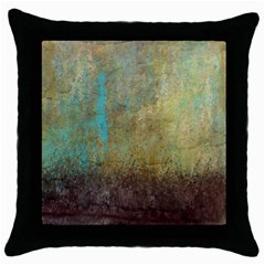 Aqua Textured Abstract Throw Pillow Case (black)