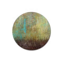 Aqua Textured Abstract Magnet 3  (round) by digitaldivadesigns