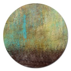 Aqua Textured Abstract Magnet 5  (round) by digitaldivadesigns