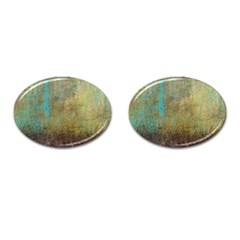 Aqua Textured Abstract Cufflinks (oval) by digitaldivadesigns