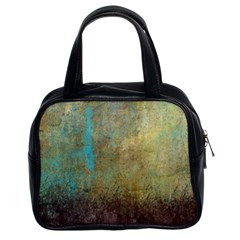 Aqua Textured Abstract Classic Handbags (2 Sides)