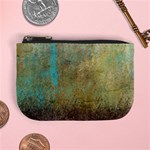 Aqua Textured Abstract Mini Coin Purses Front