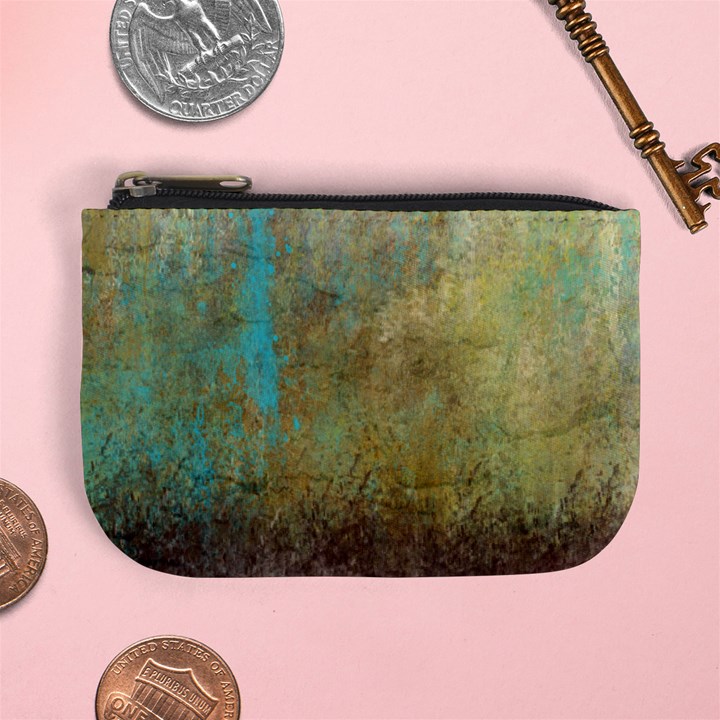 Aqua Textured Abstract Mini Coin Purses