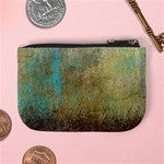 Aqua Textured Abstract Mini Coin Purses Back