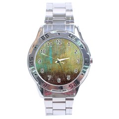 Aqua Textured Abstract Stainless Steel Analogue Watch by digitaldivadesigns