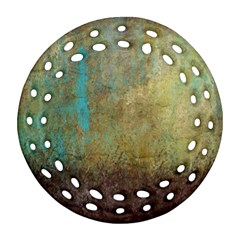 Aqua Textured Abstract Ornament (round Filigree)