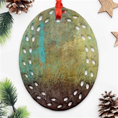 Aqua Textured Abstract Ornament (oval Filigree)