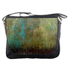 Aqua Textured Abstract Messenger Bags by digitaldivadesigns