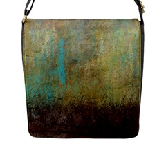 Aqua Textured Abstract Flap Messenger Bag (l)  by digitaldivadesigns