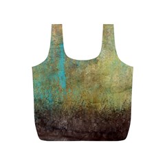 Aqua Textured Abstract Full Print Recycle Bags (s)  by digitaldivadesigns