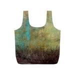 Aqua Textured Abstract Full Print Recycle Bags (S)  Front