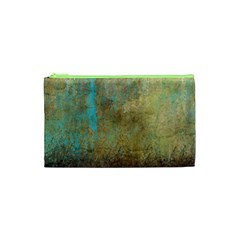 Aqua Textured Abstract Cosmetic Bag (xs) by digitaldivadesigns