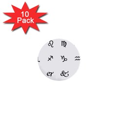 Set Of Black Web Dings On White Background Abstract Symbols 1  Mini Buttons (10 Pack)  by Amaryn4rt