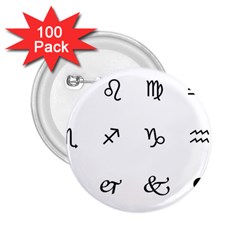 Set Of Black Web Dings On White Background Abstract Symbols 2 25  Buttons (100 Pack)  by Amaryn4rt