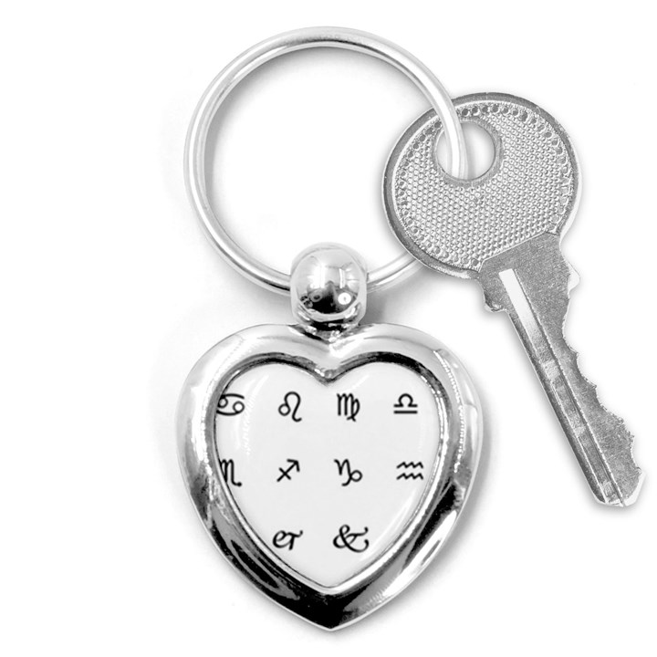 Set Of Black Web Dings On White Background Abstract Symbols Key Chains (Heart) 