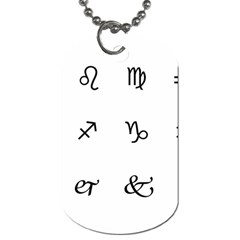 Set Of Black Web Dings On White Background Abstract Symbols Dog Tag (one Side) by Amaryn4rt