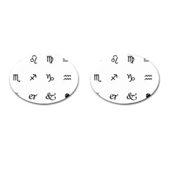 Set Of Black Web Dings On White Background Abstract Symbols Cufflinks (oval) by Amaryn4rt