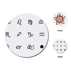 Set Of Black Web Dings On White Background Abstract Symbols Playing Cards (round) 