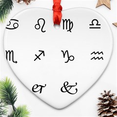 Set Of Black Web Dings On White Background Abstract Symbols Heart Ornament (two Sides) by Amaryn4rt