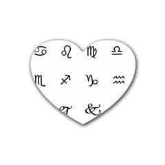 Set Of Black Web Dings On White Background Abstract Symbols Heart Coaster (4 Pack)  by Amaryn4rt