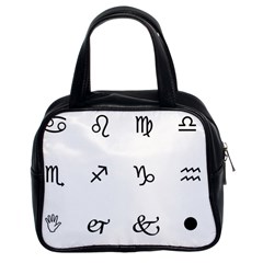 Set Of Black Web Dings On White Background Abstract Symbols Classic Handbags (2 Sides) by Amaryn4rt