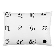 Set Of Black Web Dings On White Background Abstract Symbols Pillow Case