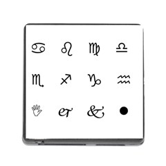 Set Of Black Web Dings On White Background Abstract Symbols Memory Card Reader (square) by Amaryn4rt