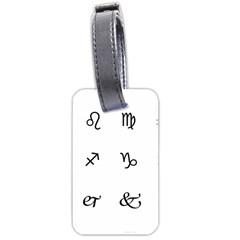 Set Of Black Web Dings On White Background Abstract Symbols Luggage Tags (two Sides) by Amaryn4rt