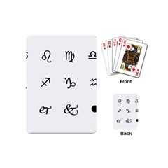 Set Of Black Web Dings On White Background Abstract Symbols Playing Cards (mini)  by Amaryn4rt