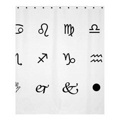 Set Of Black Web Dings On White Background Abstract Symbols Shower Curtain 60  X 72  (medium)  by Amaryn4rt