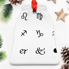 Set Of Black Web Dings On White Background Abstract Symbols Bell Ornament (two Sides)