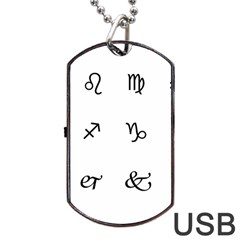 Set Of Black Web Dings On White Background Abstract Symbols Dog Tag Usb Flash (two Sides)