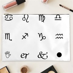 Set Of Black Web Dings On White Background Abstract Symbols Cosmetic Bag (xxl)  by Amaryn4rt